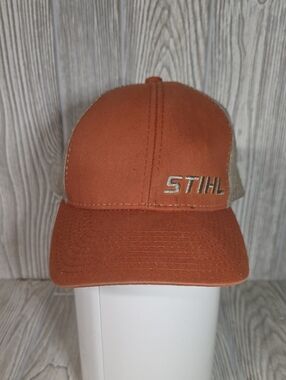 Stihl Outfitters Burnt Orange Mesh Trucker Logo Hat Unisex Adult Adjustable Cap